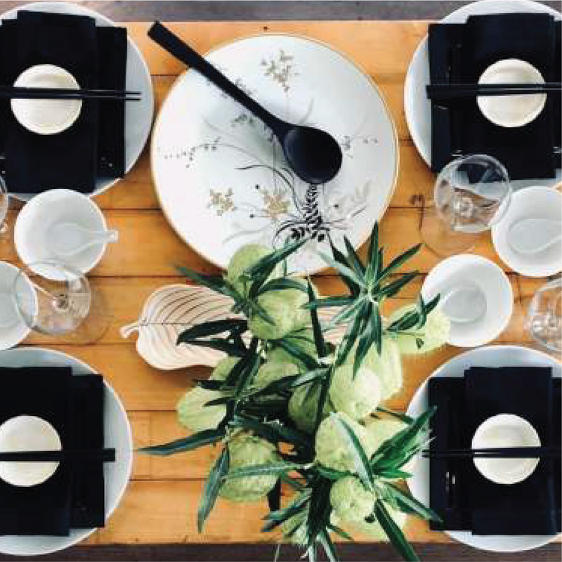 TABLE SETTING - Asian Classic - Dinner for 6